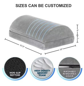 Poggiapiedi Ergonomico Personalizzato con 2 Altezze Regolabili in Memory Foam per Alleviare il Dolore <span class=keywords><strong>a</strong></span> Schiena e Fianchi, da Posizionare Sotto la Scrivania al Lavoro - Product Image 2