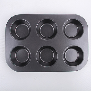 Molde para hornear muffins de 6 cavidades, antiadherente, de acero al carbono, apto para horno, para pasteles, tartas de huevo, cheesecake, DIY - Product Image 2