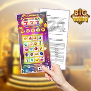 Manufacturer Print Custom Free Design Lottery <b>Gambling</b> Scratch Win Lottery Tickets - Product Image 1