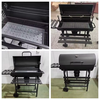 Barbecue à charbon pliable de style américain avec rôtissoire et grille en acier laminé à froid pour dîners sur terrasse et barbecues sur balcon