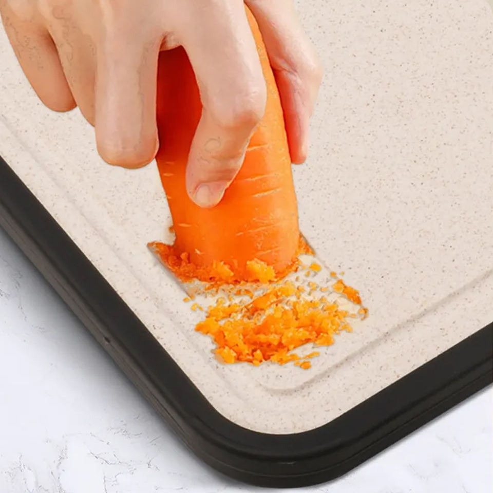 304 Stainless Steel Double Sided Rectangle Cutting Board Wheat Straw ...