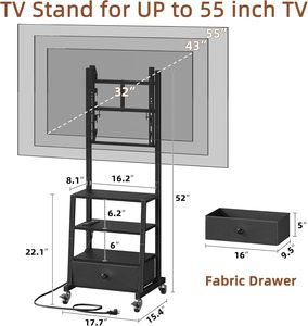 Meuble TV <span class=keywords><strong>en</strong></span> bois moderne sur roulettes pour salon, appartement, plusieurs pièces, usage domestique et professionnel - Product Image 2