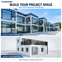 Maison conteneur à montage rapide, multi-unités, à deux étages, préfabriquée et modulaire pour chantier de construction VICDOWEX