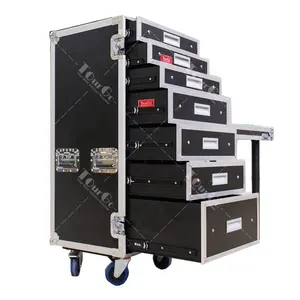 7-drawer 7-Drawer Mobile Display Flight Case With Aluminum And EVA Waterproof Road Protection For Storage Usage