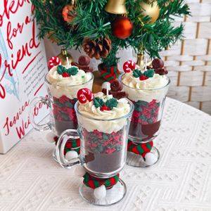 Bougie parfumée de Noël artisanale créative, flocon de neige, sapin de Noël, gobelet en verre, décoration de la maison, cadeau de fête, souvenir de fête - Product Image 1