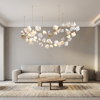 Nouvelle Suspension LED en Céramique de Taille Moyenne à Télécommande, Motif Pétale Floral, 220V, Dimmable, CRI 90 Élevé, pour Décoration d'Hôtels et de Gîtes