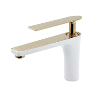 Robinet de vanité de salle de bain poli doré mitigeur d'eau chaude et froide robinet d'évier de lavabo Torneira Banheiro