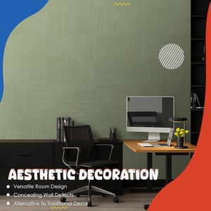 Panel Acústico Decorativo de Fibra de Poliéster Verde, Paneles de Pared Absorbentes de Sonido, Panel Acústico Autoadhesivo de <span class=keywords><strong>Fieltro</strong></span> PET <span class=keywords><strong>con</strong></span> Tira - Product Image 6