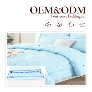 Set di Biancheria da Letto di Lusso in 4 Pezzi, Stile Semplice, Piumino, Cuscino, Copripiumino per Letto King Size, Set di Biancheria da Letto di Lusso per la Casa - Product Image 1