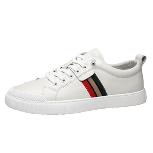 White Hollow-out Men's <b>Sneakers</b> Top Layer Cowhide <b>Leather</b> Breathable Low Heel EVA Midsole Rubber Outsole Daily Wear - Product Image 5