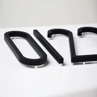 Letras Acrílicas Negras Contemporáneas Personalizables al por Mayor, Números Duraderos para Empresas de Automóviles, Taxis, Centros Comerciales, Parques y Oficinas