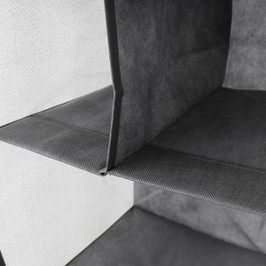Organisateur de placard suspendu en tissu gris multifonctionnel à 7 étagères avec 3 tiroirs - Product Image 4