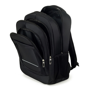 Laptop <b>Backpack</b> Large Capacity Black Unisex Shoulder <b>Straps</b> Solid Color Interior Laptop Compartment Travel Business Commute - Product Image 1