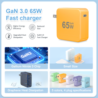 Chargeur pour ordinateur portable de type C 65W Adaptateur universel compact pour MacBook Pro/Air, iPhone, Samsung iPad Switch Charge multiple Fournisseur de pointe
