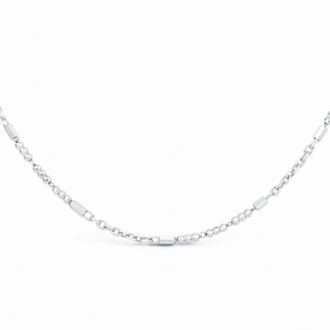 Radiant Unisex Shiny <b>White</b> Pt950 Fine Link Cable Necklace For Daily Occasion Minimalist Premium Platinum Jewelry - Product Image 5
