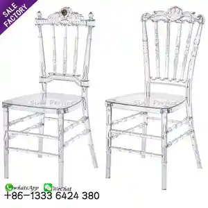 Chaises empilables ODM de styles multiples hôtel événement fête mariage banquet transparent clair cristal acrylique plastique