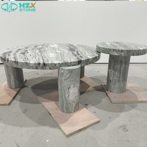 Tavolino da Caffè HZX in Pietra Naturale Personalizzato, Lussuoso Arredo Shangri-La in Marmo Verde Giada per Decorazione Soggiorno - Product Image 4
