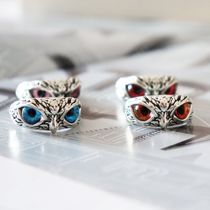 2025 Fashion Owl <b>Ring</b> Design Owl <b>Ring</b> Multicolor Eyes <b>Silver</b> Color <b>Men</b> Women Engagement <b>Wedding</b> <b>Rings</b> Jewelry Gift Resizable - Product Image 4