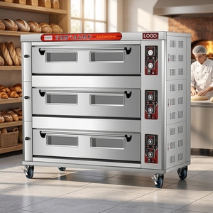 Equipo para Hornear Pasteles, <span class=keywords><strong>Horno</strong></span> a Gas, Máquina para Hornear, <span class=keywords><strong>Horno</strong></span> <span class=keywords><strong>Industrial</strong></span> de Panadería de 1, 2 y 3 Niveles, <span class=keywords><strong>Horno</strong></span> a Gas para Panadería, para Hacer Pan y Pizza - Product Image 1