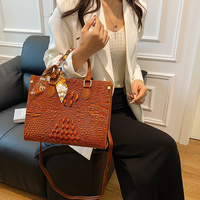 Ensemble Sac et Portefeuille de Luxe pour Femme, Motif Crocodile, Fermeture Éclair, Sac à Main à Poignée Unique, Motif Bonbon, Marque de Créateur