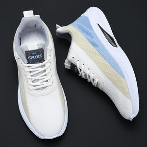 اوصل حديثًا أحذية رياضية بيضاء للرجال ، أحذية رياضية مريحة برباط للرجال ، تصميم خفيف الوزن يسمح بالتهوية - Product Image 4