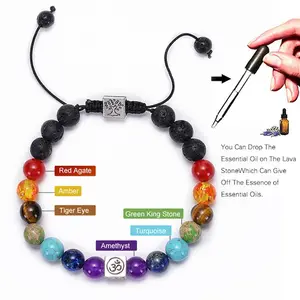 96 diseños pulsera de cuentas de cristal de piedra Natural 7 Chakra curación ansiedad pulsera