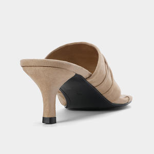 Za2025, novedad de verano, Sandalias de tacón de aguja altas para mujer, Tanga con punta de gamuza, Tanga sin cordones con espalda abierta, Tanga para exteriores para mujer - Product Image 4