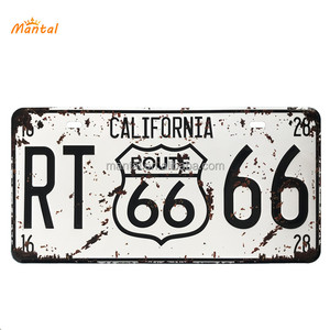مصنع مخصص الولايات المتحدة الأمريكية الطريق 66 خمر معدن الألومنيوم علامات لوحة رقم السيارة لوحة ترخيص - Product Image 2