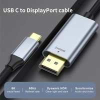 Câble USB3.1 Type C vers DP, prend en charge la sortie vidéo UHD 8K 60Hz, plusieurs longueurs 1-3M pour ordinateurs portables de type C et appareils compatibles USB C