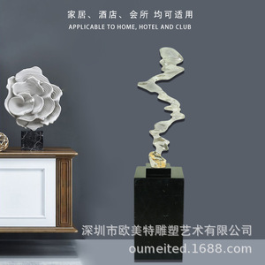 Transparent <b>Stone</b> Sculpture Modern Indoor Artwork Tabletop Decor For Hotel Lobby Space Synthetic Resins Material - Product Image 2