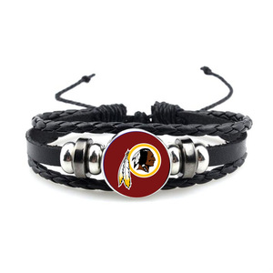 <span class=keywords><strong>NFL</strong></span>メンズ & ウィメンズマルチレイヤーレザーブレスレット32チームアメリカンフットボールリーグオーリンズセインツブレスレット - Product Image 3