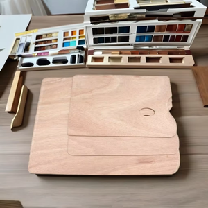 Bandeja de pintura profesional de buena calidad, paletas cuadradas de <span class=keywords><strong>madera</strong></span> para pintura artística - Product Image 5