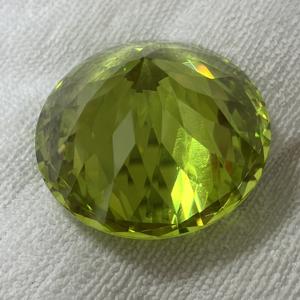 Piedra Preciosa Suelta Redonda de 60 mm, Peridoto Verde, Circonita Cúbica - Product Image 5