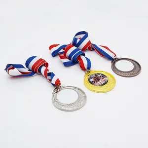 カスタムデザイン2Dゴールドシルバー銅メッキ昇華ギフト名誉賞亜鉛合金メタルスポーツブランクメダル