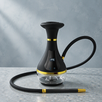 Chicha électronique en acier inoxydable 20000mAh, kit complet avec écran tactile LED, chicha électrique chauffante, capsule de fumée, pipe à eau