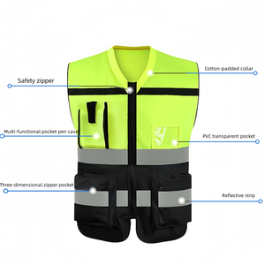 Fuyi rompi reflektif Keamanan visibilitas tinggi jaket keselamatan kerja kuning malam untuk teknisi konstruksi lalu lintas untuk malam - Product Image 2