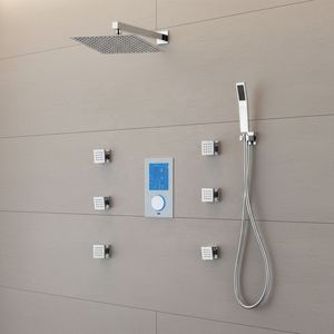 Miscelatore Doccia a Parete in Ottone con Display Digitale, Finitura Cromata Lucida, Deviatore a 3 Vie per Uso in Ospedali, Hotel e Appartamenti - Product Image 4
