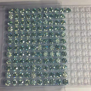 ספיר צבע כחול עגול חיתוך מבריק 0.5ct 1ct 2ct 3ct חופשי אקוומרין כחול מויסניט יהלום