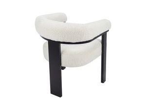 <span class=keywords><strong>Chaise</strong></span> de salle à manger en tissu bouclé <span class=keywords><strong>beige</strong></span> magnifique avec pieds en métal <span class=keywords><strong>noir</strong></span>, design ergonomique du dossier pour la maison, les salles à manger - Product Image 2