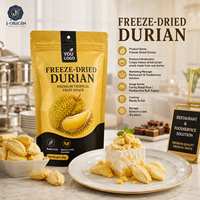 Collation de fruits de durian lyophilisés de qualité supérieure 58g, chips de fruits tropicaux naturels, prêts à consommer, collation saine, durée de conservation de 12 mois, Fujian