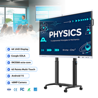 Tableau blanc interactif intelligent 65 75 86 pouces avec fonction IA, chipset Android 15/16 RK3576 RK3588 pour l'éducation scolaire, le bureau et les entreprises EDLA