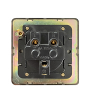 FIKO, norme britannique/européenne, fabriqué en métal, avec finition bronze antique et poignée en cuivre brossé. Prise murale 3 gangues 2 voies avec ports USB et Type-C.