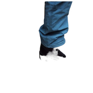 Bottes d'hiver basses en cuir de vachette pour hommes, doublées de fourrure épaisse en laine, chaudes, en coton, pour le travail en extérieur, noires, à talon moyen - Product Image 1