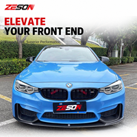 Lame avant en fibre de carbone sèche style MP, 3 pièces, pour BMW M3 M4 F80 F82 2014-2018, fixation par vis, adaptable