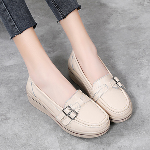 Chaussures plates pour femmes chaussures de ballet découpées en cuir respirant mocassins femmes bateau chaussures <span class=keywords><strong>ballerine</strong></span> dames chaussures décontractées - Product Image 5
