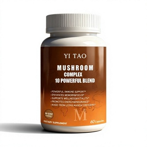 แคปซูลเห็ดโอดม10-in-1 Complex Lion's mane reishi Cordyceps Chaga turkey TAIL immune Support nootropic - Product Image 1