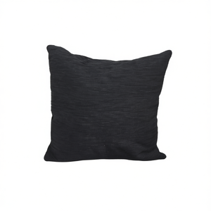 Cuscino in ciniglia nero 50x50 cm, cuscino per seduta e decorazione - Product Image 1