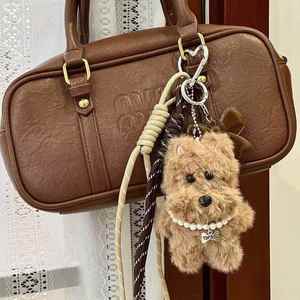 Adorable pendentif en peluche West Highland, porte-clés chien mignon avec collier nœud d'amour pour sacs (vente en gros disponible) - Product Image 4
