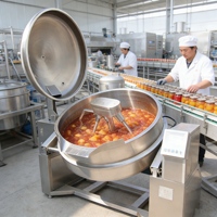 Marmite industrielle à double chauffage vapeur avec enveloppe chauffante pour la cuisson de snacks, maïs, farine de soja, lait et mélanges de noix