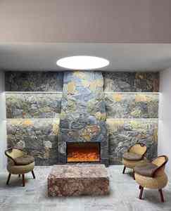 Xám Tự Nhiên <span class=keywords><strong>Slate</strong></span> Crazy Trang Trí Tường Gạch Giá Lò Sưởi Vòm - Product Image 2